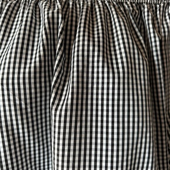 NWOT Roommates Off Shoulder Gingham Black and White 3/4" Puff Sleeve Top Size M - Picture 2 of 9